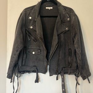 12th Tribe Jean Jacket with Lace-Up Detail